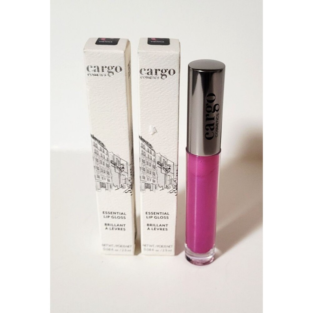 2 x CARGO Cosmetics Essential Lip Gloss VIENNA 0.08 oz NEW IN BOX!!!